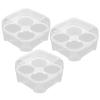 Hemoton Stackable 4-Compartment Egg Storage Container with Protective Lid Compact Plastic Egg Holder Organizer for Refrigerator Kitchen Storage 3.77X3.77X2.44In view 1