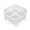 Hemoton Stackable 4-Compartment Egg Storage Container with Protective Lid Compact Plastic Egg Holder Organizer for Refrigerator Kitchen Storage 3.77X3.77X2.44In view 2