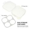 Hemoton Stackable 4-Compartment Egg Storage Container with Protective Lid Compact Plastic Egg Holder Organizer for Refrigerator Kitchen Storage 3.77X3.77X2.44In view 4