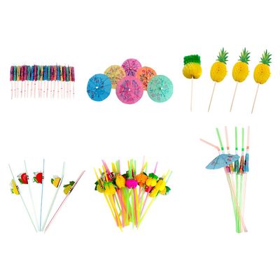 KESYOO 300pcs Tropical Umbrella Picks and Fruit Skewers for Parties Celebrations and Cocktails Decorations for Cakes Desserts and Drinks