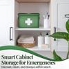 Flexzion First Aid Box Empty 13 Inch Metal Medicine Box, Large First Aid Organizer Tin Storage Box with Removable Tray, Dividers, Side Handles, Vintage Medical Supply Container(Green with White Cross) view 3