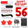 Santonila Red 56th Birthday Party Set - Decorations Kit for Women with Happy Birthday Banner, 56 Topper, Sash, Confetti, Balloons & Black Tinsel view 2