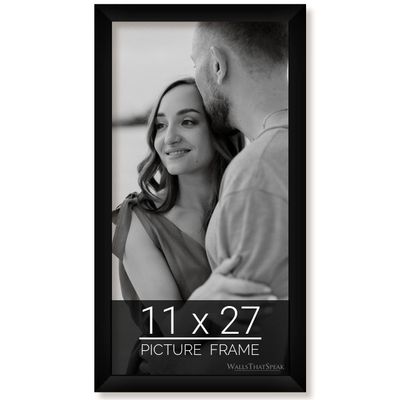 wallsthatspeak 11x27 Black Picture Frame for Puzzles Posters Photos or Artwork