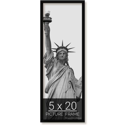 wallsthatspeak 5x20 Black Picture Frame for Puzzles Posters Photos or Artwork