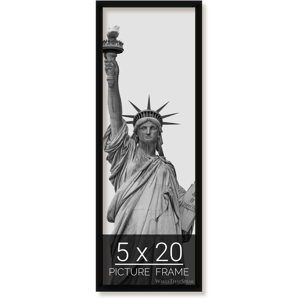 wallsthatspeak 5x20 Black Picture Frame for Puzzles Posters Photos or Artwork