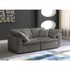 Meridian Furniture 634Grey-S80 Cozy Collection Contemporary Fiber Filled Comfort Overstuffed Velvet Upholstered Modular Sofa Seating for 2 Grey view 2