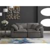 Meridian Furniture 634Grey-S80 Cozy Collection Contemporary Fiber Filled Comfort Overstuffed Velvet Upholstered Modular Sofa Seating for 2 Grey view 4