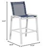 Meridian Furniture Nizuc Navy Outdoor Patio Mesh Barstool (Set of 2) view 3