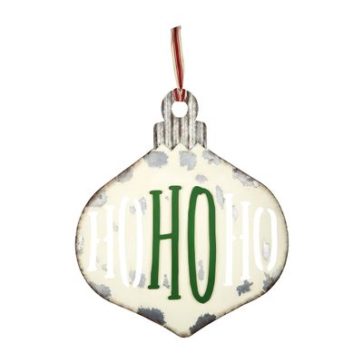 Mud Pie Christmas Ornament Door Hanger, Ho Ho Ho, White 29" x 24"