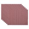 DII Farmhouse Stripe Woven Tabletop Collection Placemat Set, 13x17.25, Barn Red, 6 Piece view 1