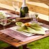DII Farmhouse Stripe Woven Tabletop Collection Placemat Set, 13x17.25, Barn Red, 6 Piece view 4