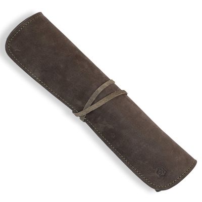Angus Stoke Knife Bag for Chefsknife Roll Bag leather 7 slots  Leather Knife Case Noah (green-olive)