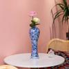 13" China Ceramic Vase Blue and White Porcelain Chinese Handmade Decorative Flower Vase for Living Room, Home Decor, Office, Table Centerpiece view 4