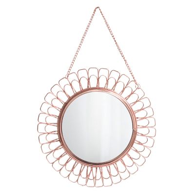 Albett Metal Creative Mirror Wall-Mounted Bathroom Bedroom Bathroom Mirror Makeup Mirror