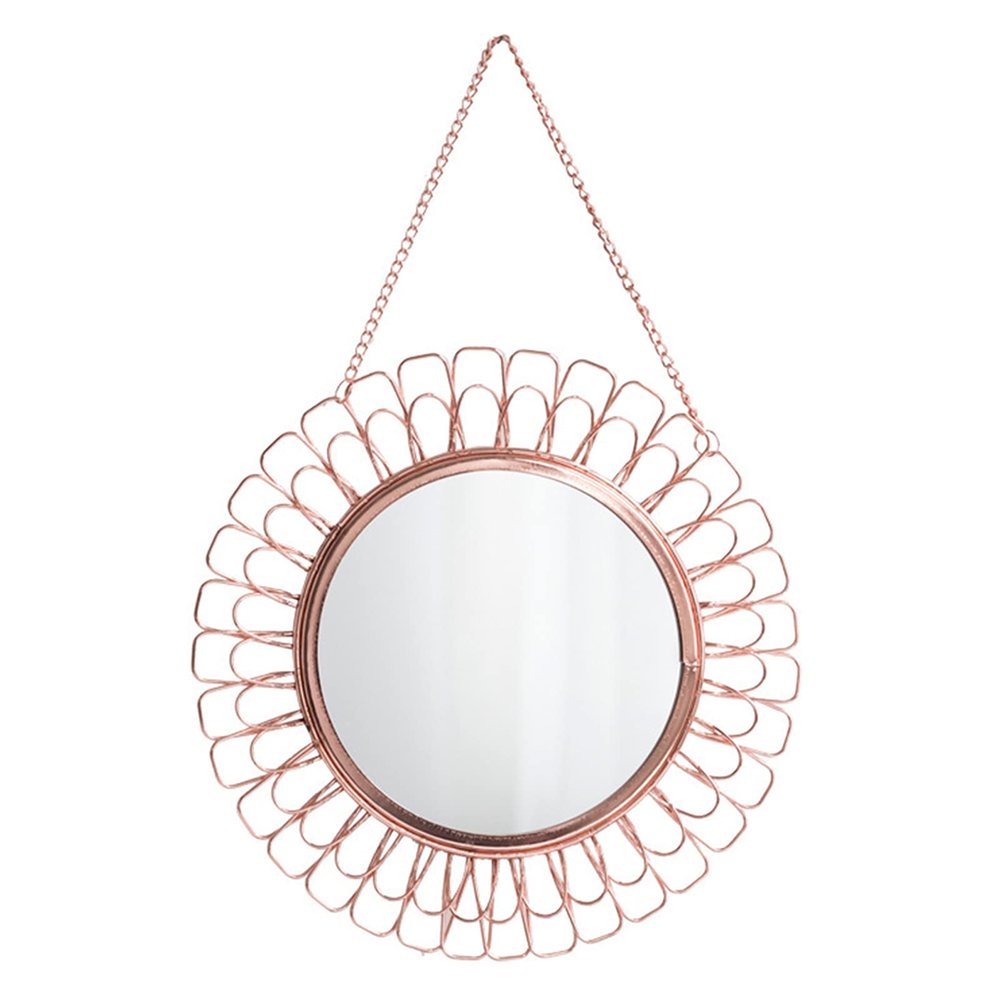 Albett Metal Creative Mirror Wall-Mounted Bathroom Bedroom Bathroom Mirror Makeup Mirror