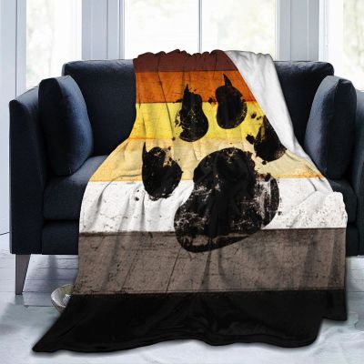 Gay Flag Bear Paw LGBT Flannel Fleece Throw Blankets for Bed Sofa Living Room Soft Blanket Warm Throw Blanket