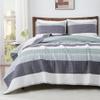 Andency Queen Quilt Bedding Set Sage Green, 3 Pieces Patchwork Mint Green Striped Ultra Soft Lightweight Bedspreads, Coverlets Set with 2 Pillow Shams for All Seasons (90"x96") view 1