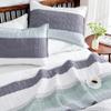 Andency Queen Quilt Bedding Set Sage Green, 3 Pieces Patchwork Mint Green Striped Ultra Soft Lightweight Bedspreads, Coverlets Set with 2 Pillow Shams for All Seasons (90"x96") view 3