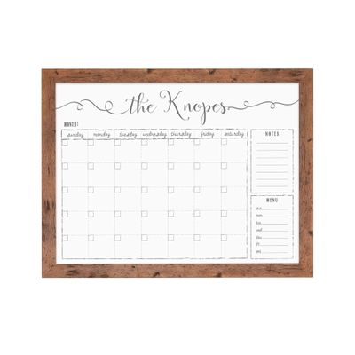 Dry Erase Calendar 18x24 or 24x36 | Framed Calendar | Dry Erase Board