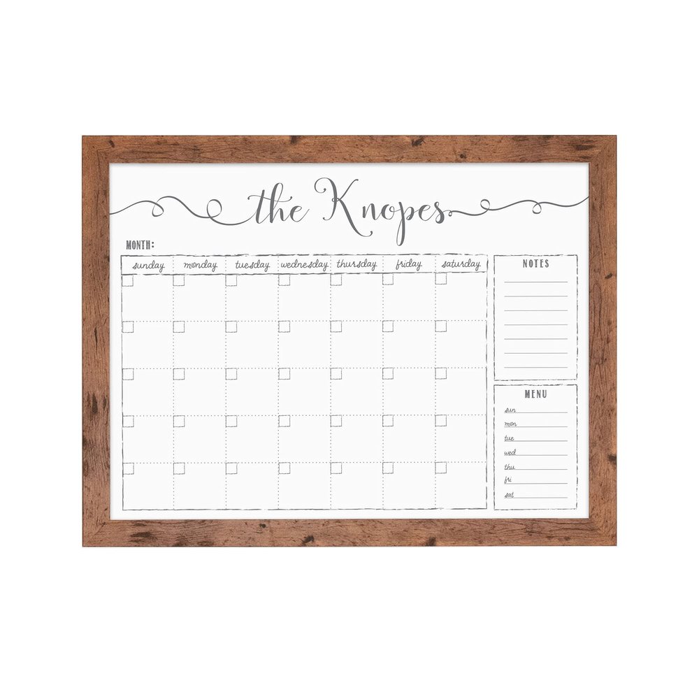 Dry Erase Calendar 18x24 or 24x36 | Framed Calendar | Dry Erase Board