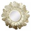 Albett Hanging Wall Mirror Iron Frame Round Decorative Wall Mirror Golden Leaf Wall Mirror for Living Room Bedroom Office Home Decor view 1