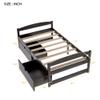 Actual Twin Platform Bed with Two Storage Drawers, Wood Slat Support No Box Spring Needed Easy Assembly (Espresso) view 2