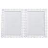 2Pcs Rectangle Iron Cupcake Serving Tray Fruit Dessert Plates for Party Anniversary Wedding Christmas Baby Shower (White) view 1