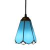 Handmade Chandelier Lamps 6" Tiffany Style Small Pnedent lamp Sea Blue Glass Pendant Light Ceiling Hanging Lamp Fixture Shade for Dining Room Kitchen Island Bedroom, E26/E27 view 1