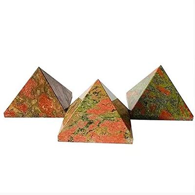 1pc 50mm Natural Healing unakite Quartz Stone Carving Jasper Crystal Pyramid