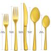 Bestdin 20-Piece Matte Gold Silverware Set, Premium Stainless Steel Flatware Set for 4, Spoons and Forks Set Includes Knife/Fork/Spoon, Nice Gifts for Thanksgiving&Chirstmas. view 2