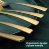 Bestdin 20-Piece Matte Gold Silverware Set, Premium Stainless Steel Flatware Set for 4, Spoons and Forks Set Includes Knife/Fork/Spoon, Nice Gifts for Thanksgiving&Chirstmas. view 4
