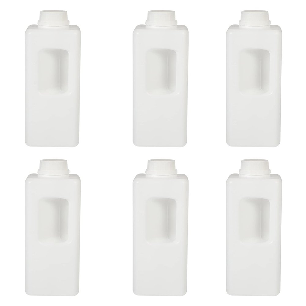 Cabilock 1000ml Plastic Bottles with Handles Leakproof Square Jugs Food Grade Reusable
