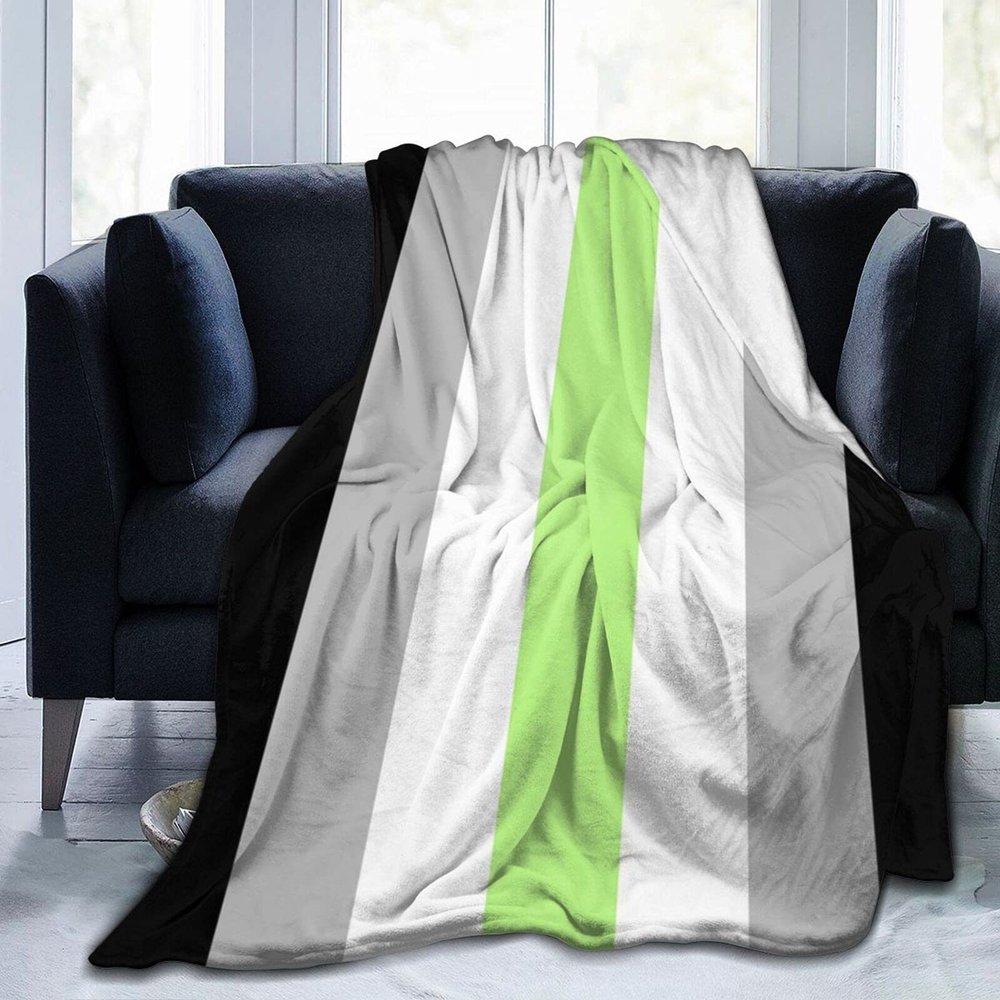 Agender Pride Flag Flannel Fleece Throw Blankets for Bed Sofa Living Room Soft Blanket Warm Throw Blanket