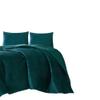 Benjara Bann 3 Piece King Quilt Set with Geometric Design, Green view 2