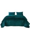 Benjara Bann 3 Piece King Quilt Set with Geometric Design, Green view 3