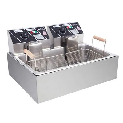 ZOKOP Eh83O 110V Oil Consumption 12.7Qt/12L Oil Pan Total Capacity 23.26Qt/22L Stainless Steel Large Single-Cylinder Electric Fryer 5000W Max