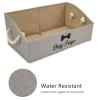 Geyecete Large Dog Toys Storage Bins - Foldable linen Trapezoid Organizer Boxes with weave Rope Handle, Collapsible Basket for Shelves (Light Brown-DOG) view 2