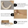Geyecete Large Dog Toys Storage Bins - Foldable linen Trapezoid Organizer Boxes with weave Rope Handle, Collapsible Basket for Shelves (Light Brown-DOG) view 3