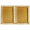 2Pcs Rectangle Iron Cupcake Serving Tray Fruit Dessert Plates for Party Anniversary Wedding Christmas Baby Shower (Gold) view 1
