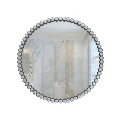 Albett Round Mirror MakeupWall MirrorsSet with Diamonds for Living Room Bathroom Bedroom