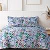 AZORES HOME Chloe Floral Printed Ultra-Soft 3-Piece Oversized Quilt Set, Easy Care and Fade Resistant - Queen, Green view 1