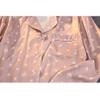 GTHTTT Women's Pajama Set 2 Pcs Loungewear Button-Down Floral Lace Trim Long Sleeve Trousers Nightwear Lounge Cute Print Tee,Pink,Large view 3