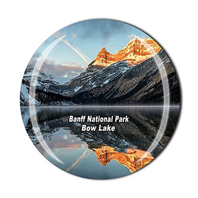 Banff National Park Canada 3D Bow Lake Fridge Magnet Souvenir Crystal Glass Magnet Travel Souvenir Collection Gift Home Kitchen Decoration