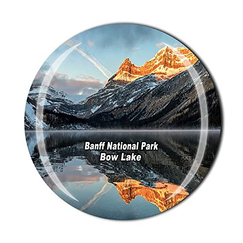 Banff National Park Canada 3D Bow Lake Fridge Magnet Souvenir Crystal Glass Magnet Travel Souvenir Collection Gift Home Kitchen Decoration