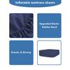 Bedecor Air Bed Sheets for Mattress Cover Removable Bed and Elastic Band Super Soft and Breathable & Deep up to 21" Blue King view 2