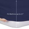Bedecor Air Bed Sheets for Mattress Cover Removable Bed and Elastic Band Super Soft and Breathable & Deep up to 21" Blue King view 4