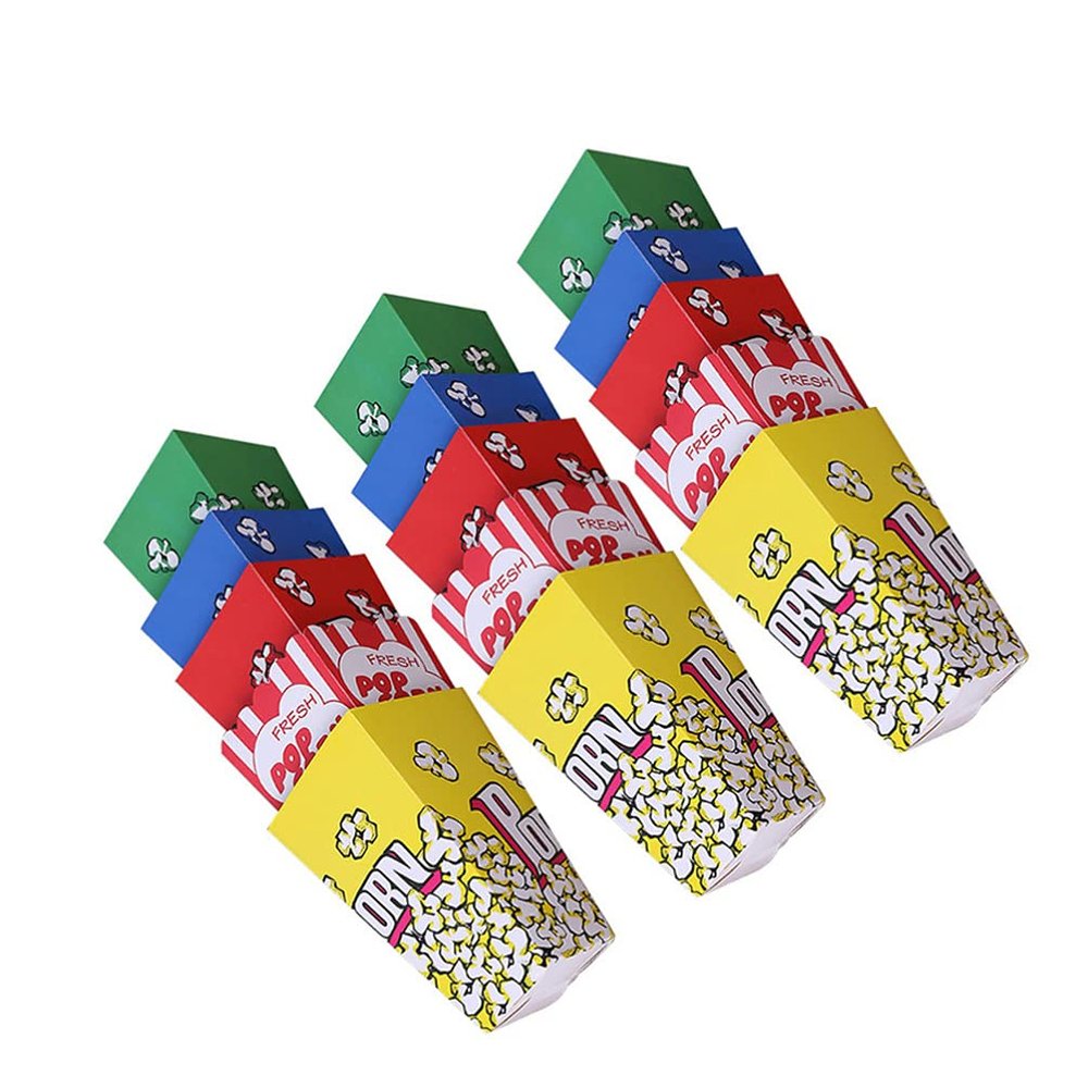 Cabilock 1set Disposable Folding Popcorn Boxes Creative Patterns for Parties Events Gatherings Convenient Packing for Snacks Treats
