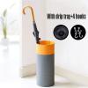 Umbrella Racks Round Iron Umbrella Stand Holder, Space-Saving Floor-Standing Umbrella Storage Basket, Gray and Orange Storage Bucket view 3