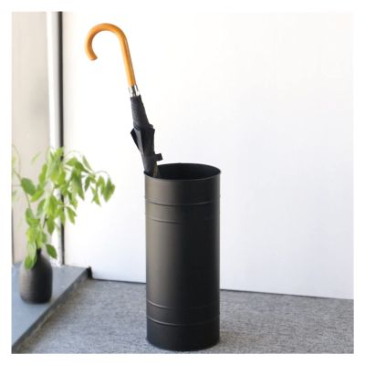 Umbrella Racks Black Metal Umbrella Stand Holder, Floor-Standing Umbrella Storage Basket with Hook and Drip Tray, Multi-Function Storage Bucket
