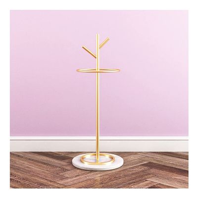 Umbrella Rack Hua Modern Metal Umbrella Stand Large Capacity Storage Rack, Umbrella Bucket with Stable Marble Base, 32x32x55cm (Color : Gold, Size : Style2)